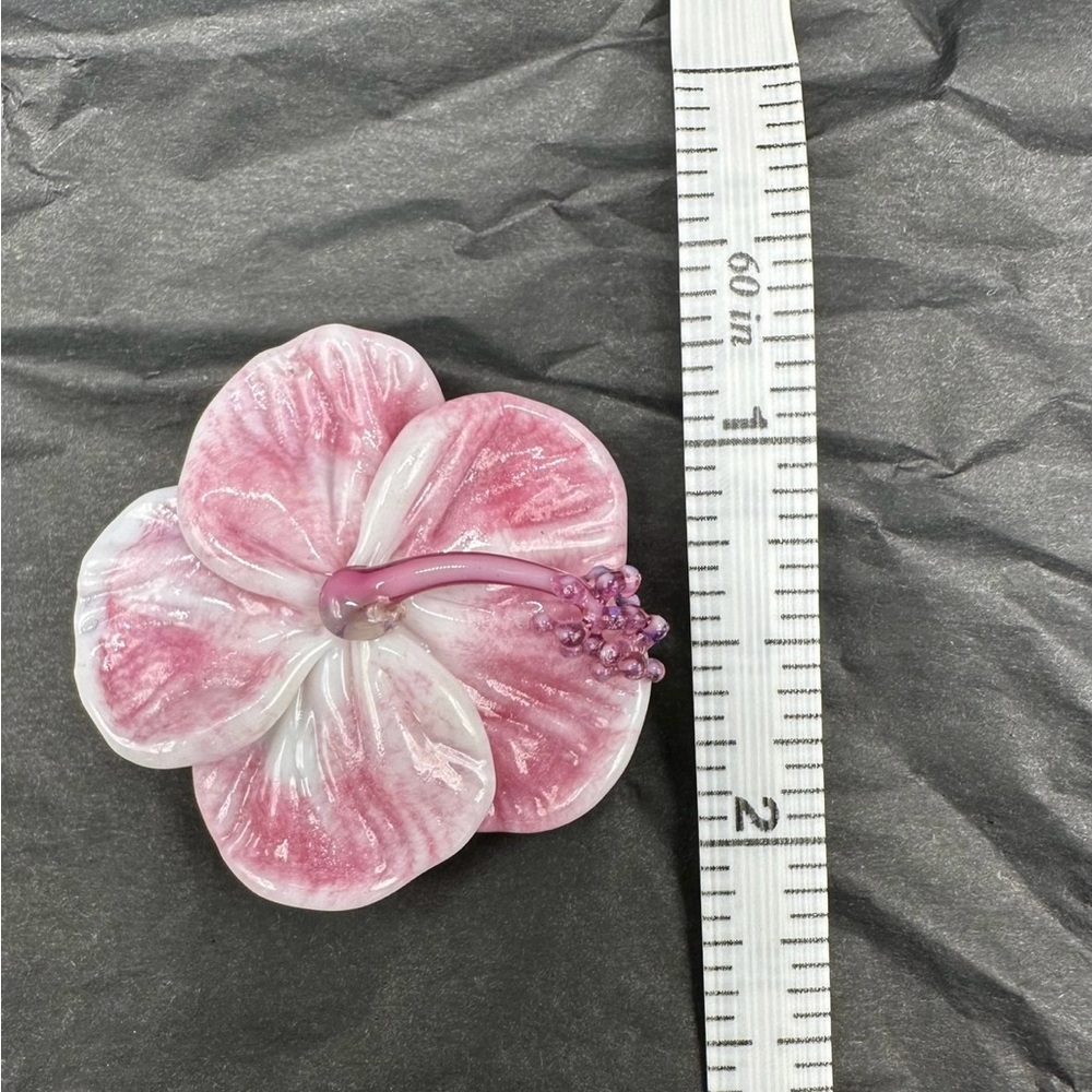 Hibiscus Lampwork Glass Bead
